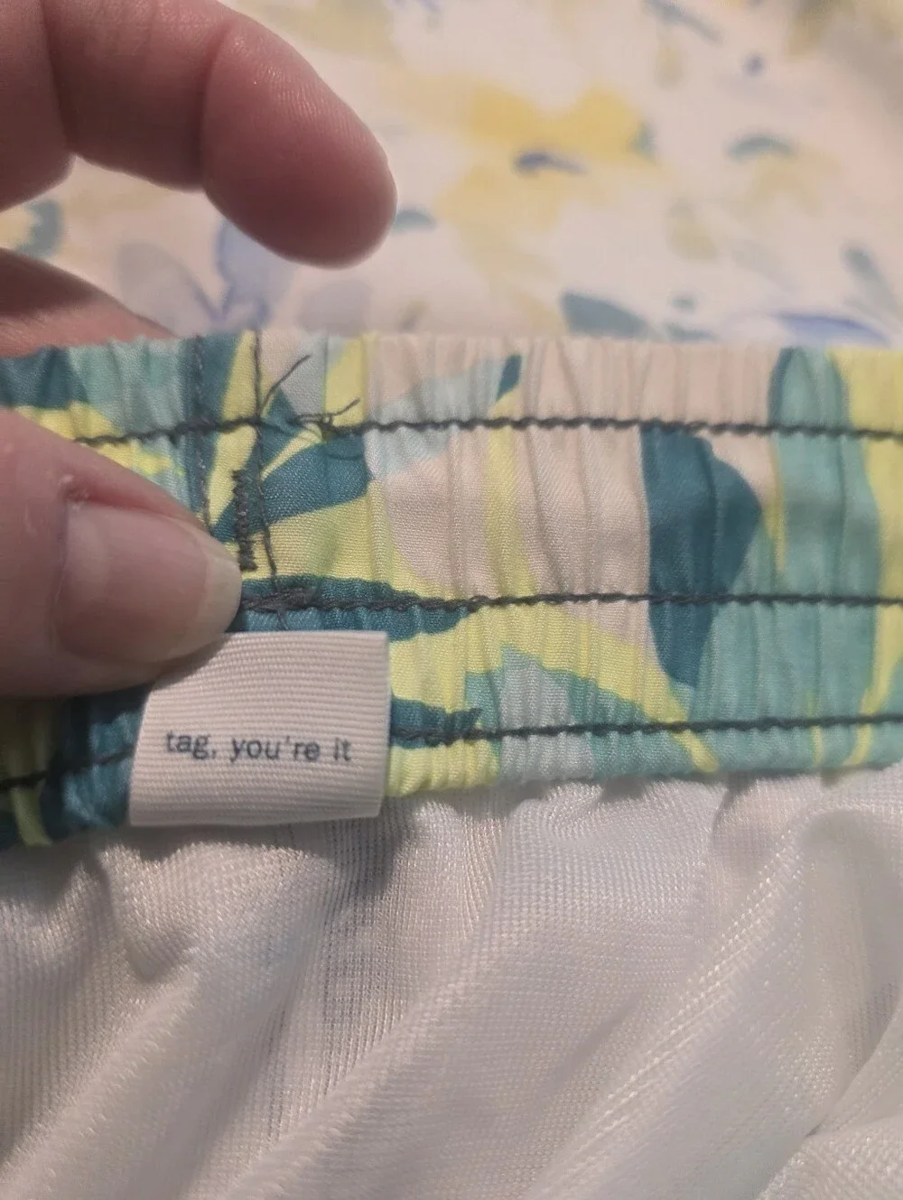Old Navy Boy's Tropical Swim Trunks Mesh Lined Elastic Waist Drawstring L 10-12